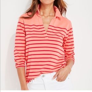 Vineyard Vines Coral and Red Striped Top